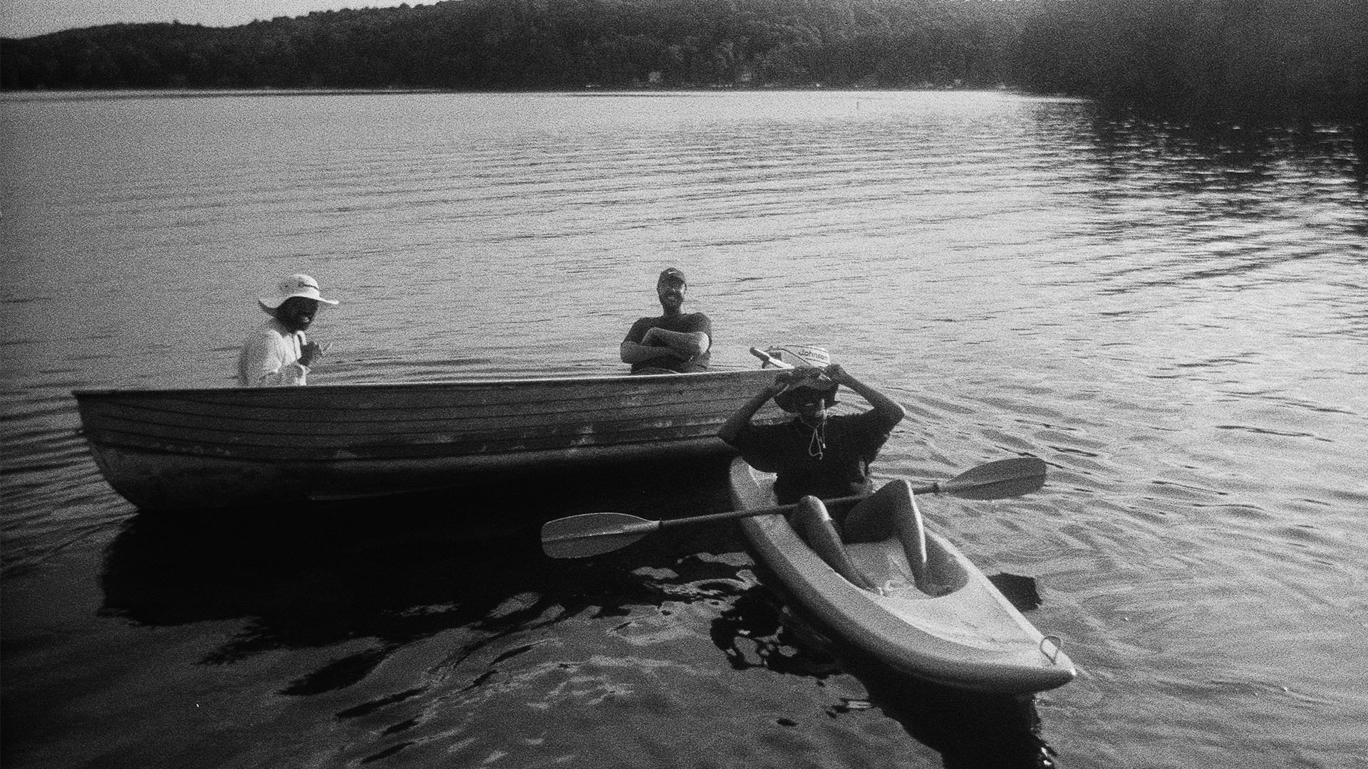 Friends in lake, Haliburton, Ontario.